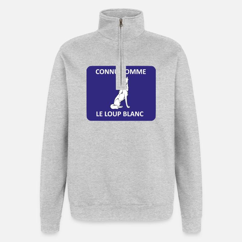 Connu comme le loup blanc - Sweat à zip 1/4 - gris chiné