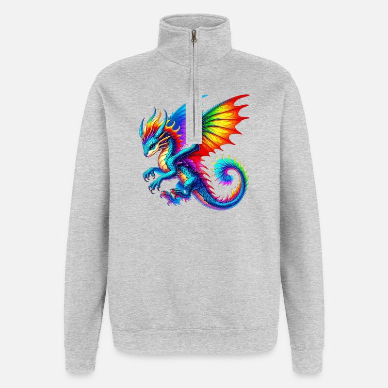 Dragon - Sweat à zip 1/4 - gris chiné