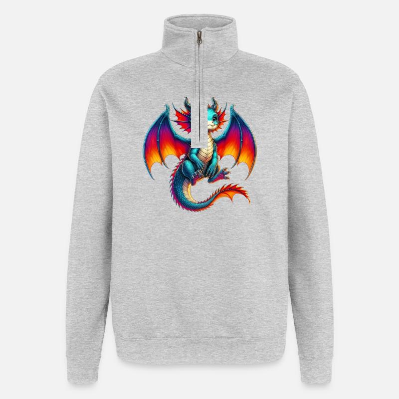 Dragon - Quarter-Zip Sweatshirt - heather grey