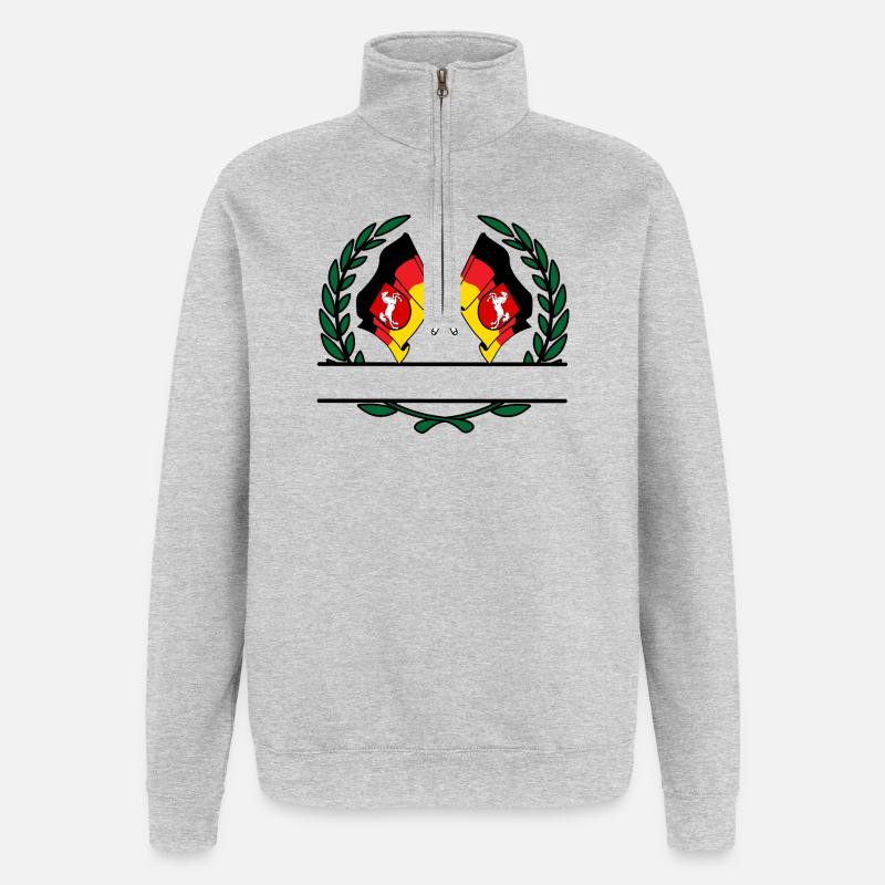 Flags Lower Saxony laurel wreath banner - Quarter-Zip Sweatshirt - heather grey