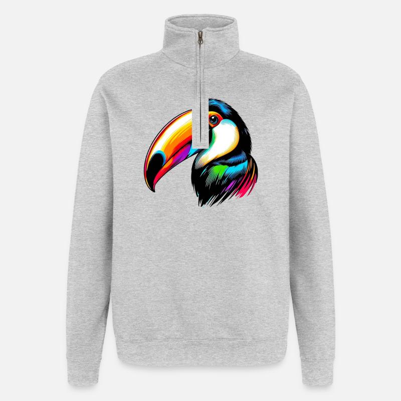 Tukan - Quarter-Zip-Sweatshirt - Grau meliert