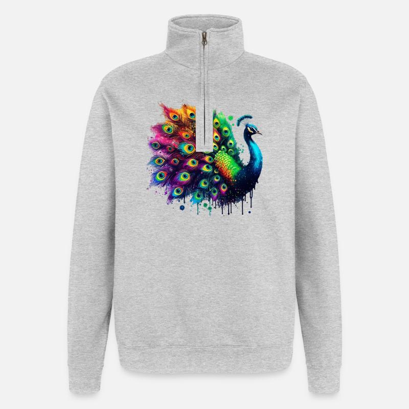 Pfau - Quarter-Zip-Sweatshirt - Grau meliert