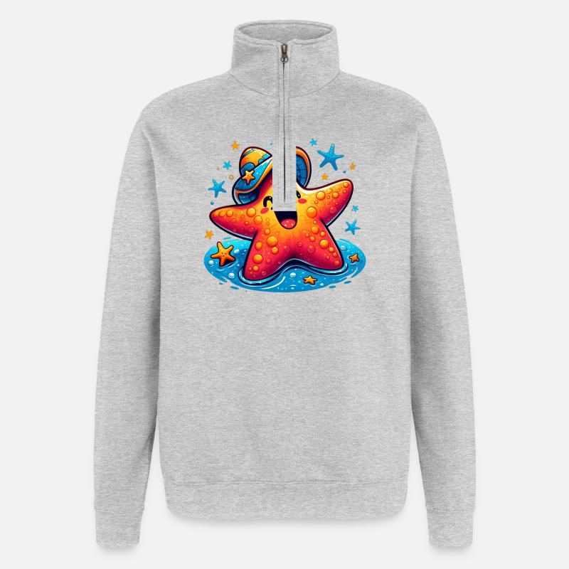 Seestern - Quarter-Zip-Sweatshirt - Grau meliert