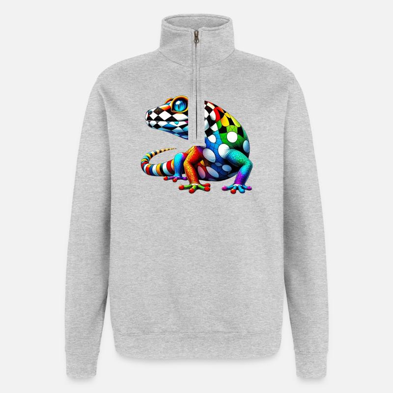 Gecko - Quarter-Zip Sweatshirt - heather grey
