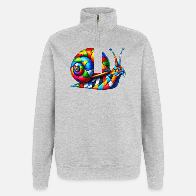 Schnecke - Quarter-Zip-Sweatshirt - Grau meliert