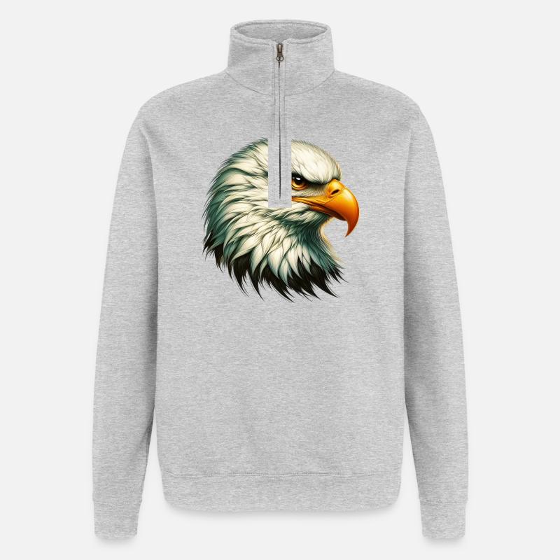 Aigle - Sweat à zip 1/4 - gris chiné