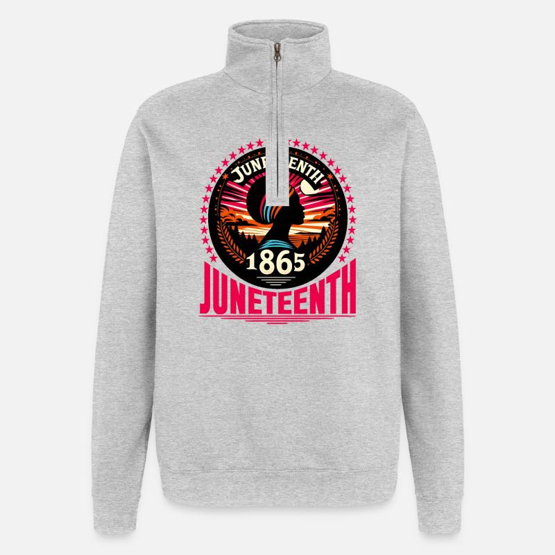 Juneteenth feiern: Freiheit, Erbe, Einheit - Quarter-Zip-Sweatshirt - Grau meliert