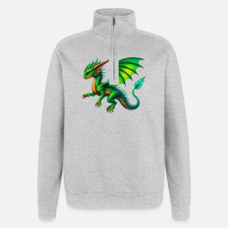 Dragon - Sweat à zip 1/4 - gris chiné