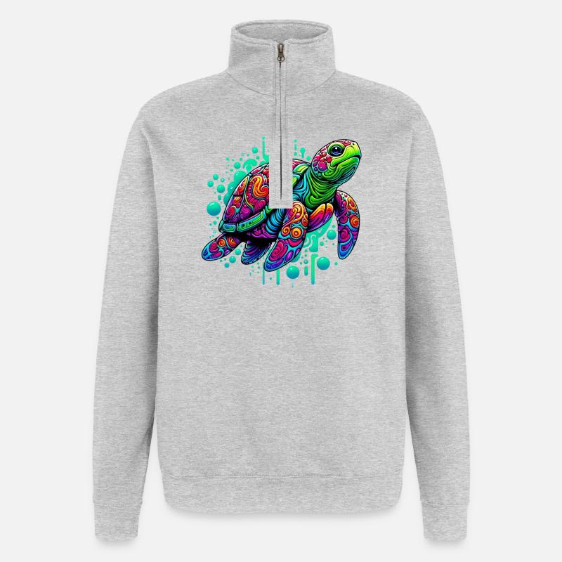 Turtle - Quarter-Zip Sweatshirt - heather grey