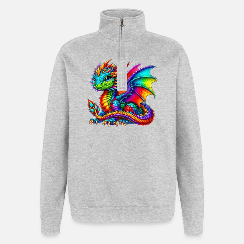 Dragon - Quarter-Zip Sweatshirt - heather grey