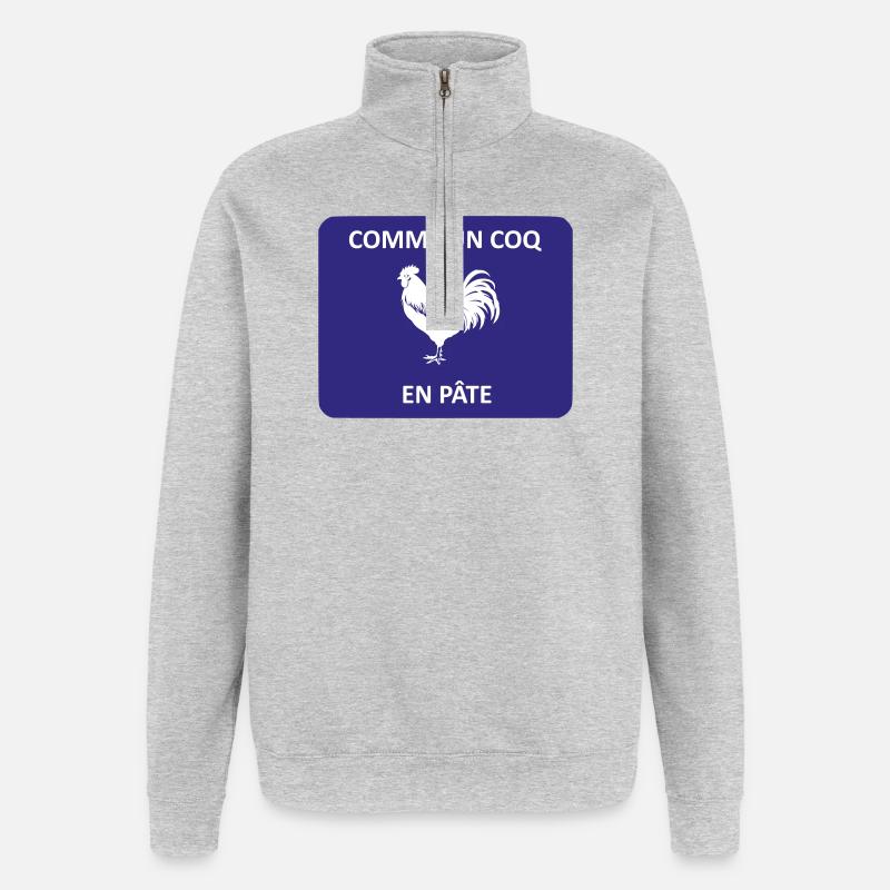wie ein Hahn im Teig - Quarter-Zip-Sweatshirt - Grau meliert