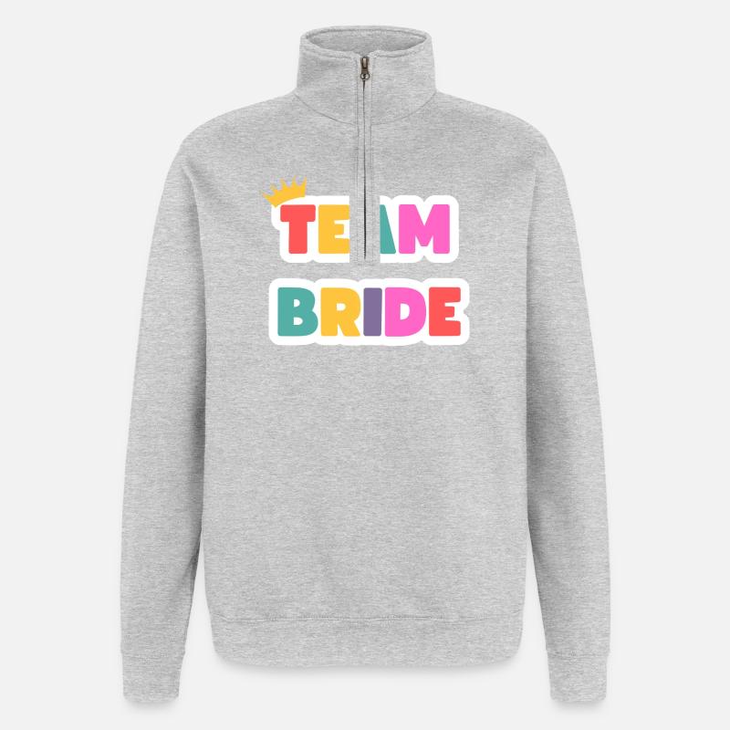 Team Bride! Customizable - Quarter-Zip Sweatshirt - heather grey