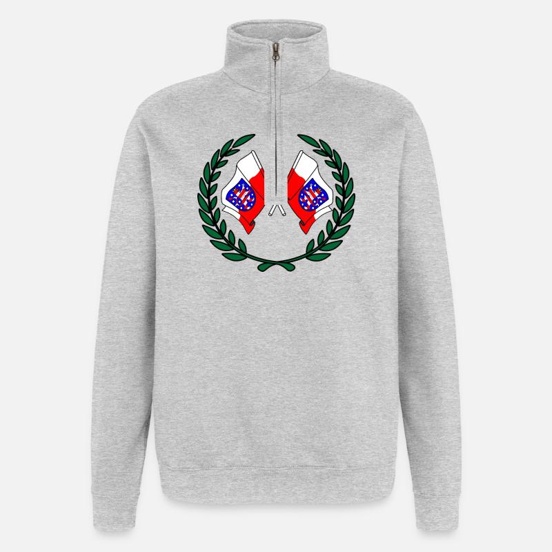 Flags Thuringia laurel wreath - Quarter-Zip Sweatshirt - heather grey