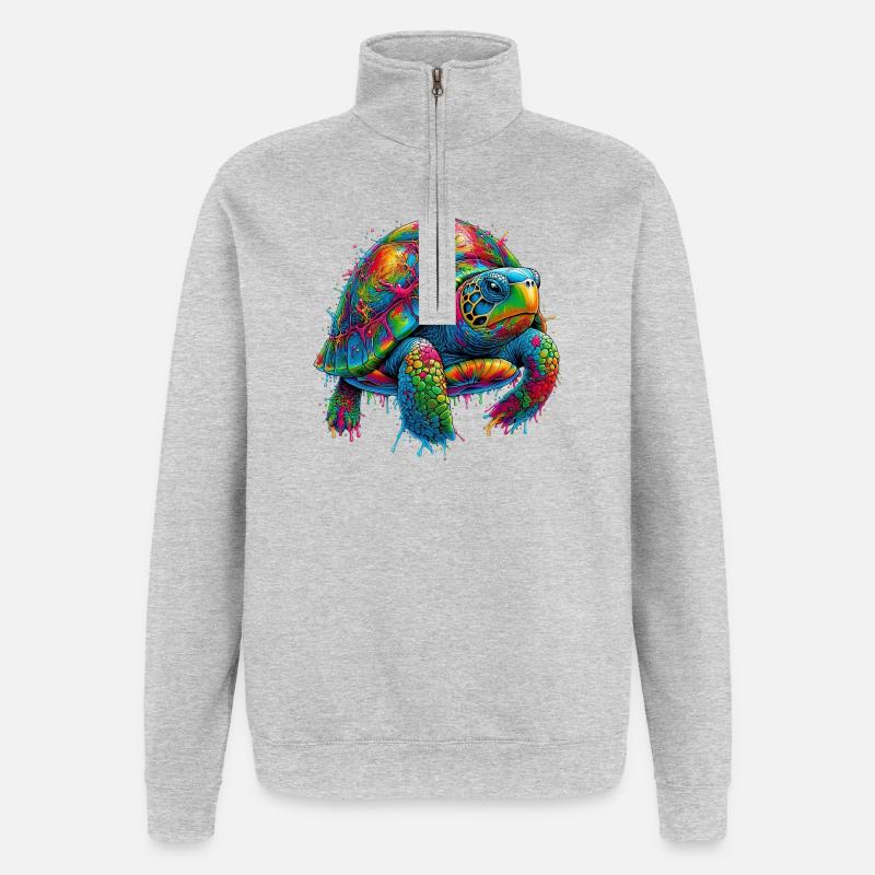 Turtle - Quarter-Zip Sweatshirt - heather grey