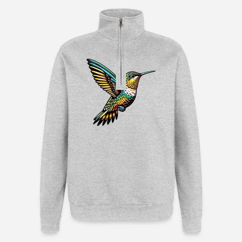 Colibri - Sweat à zip 1/4 - gris chiné