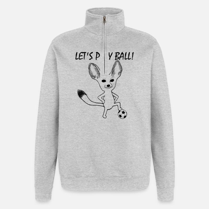 Fennek Let's Play Ball! - Quarter-Zip-Sweatshirt - Grau meliert