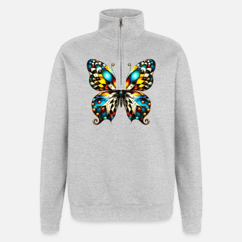 Butterfly - Quarter-Zip Sweatshirt - heather grey