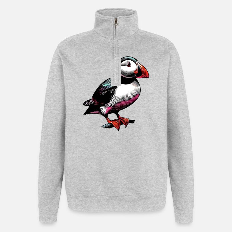 Papageitaucher - Quarter-Zip-Sweatshirt - Grau meliert
