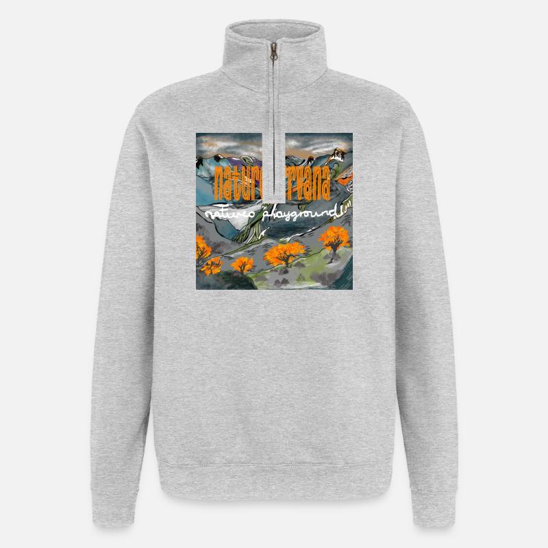 LE NIRVANA DE LA NATURE - Sweat à zip 1/4 - gris chiné