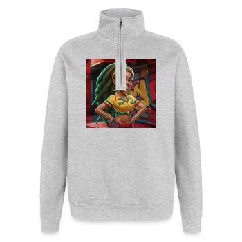 Pretty Gal' - Quarter-Zip Sweatshirt - heather grey - Front - AI Model Female 172 light (172cm) & AI Model Male 178 dark (178cm)
