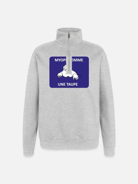 Short-sighted as a mole - Quarter-Zip Sweatshirt - heather grey