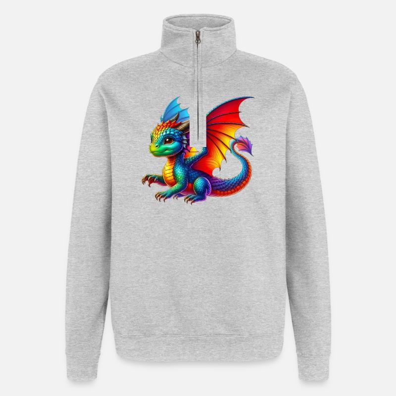 Dragon - Sweat à zip 1/4 - gris chiné