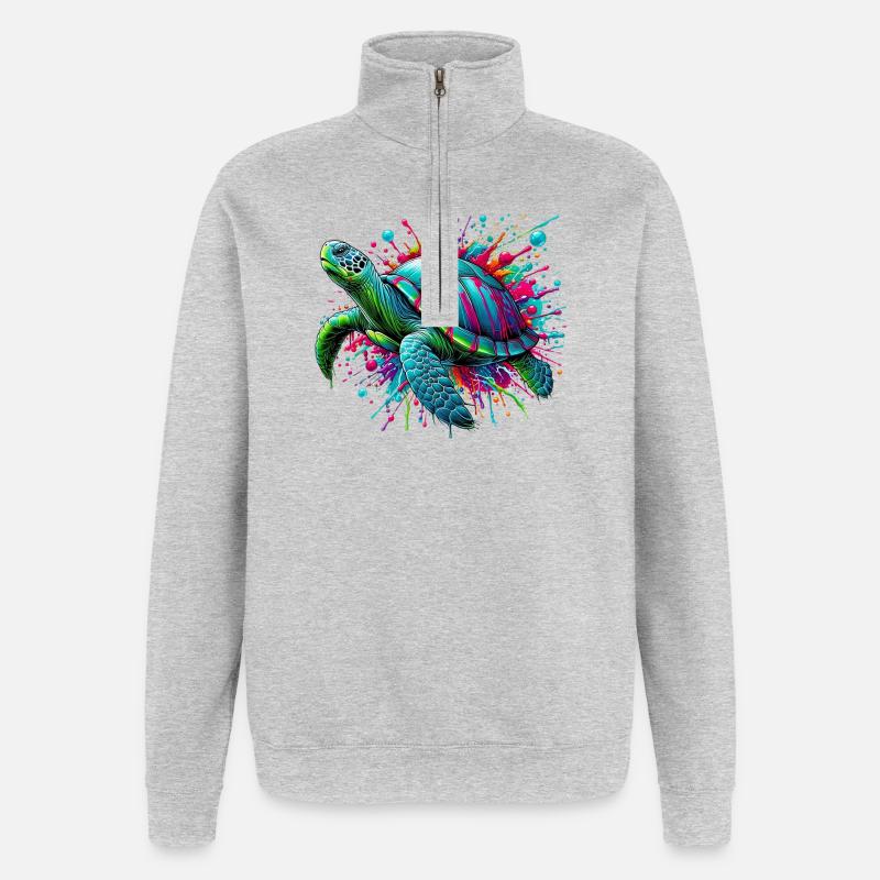 Turtle - Quarter-Zip Sweatshirt - heather grey