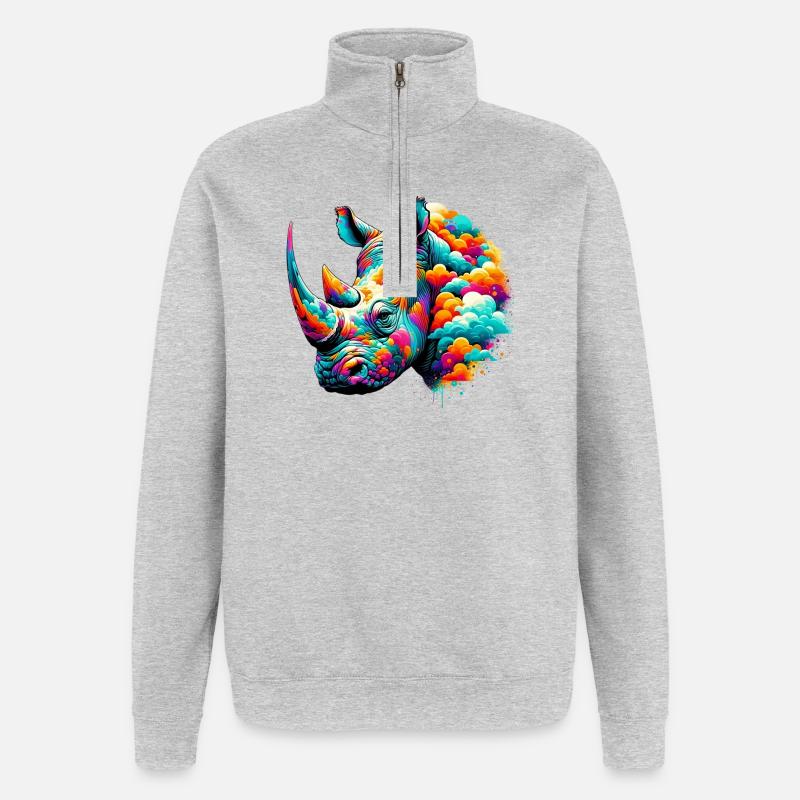 Nashorn - Quarter-Zip-Sweatshirt - Grau meliert