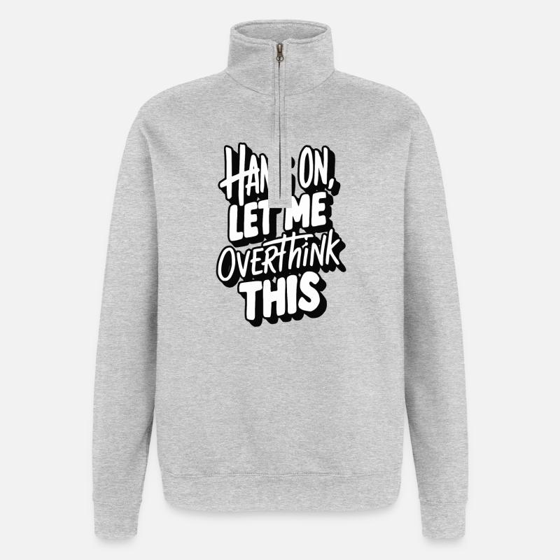 Motivationstext Freizeit Afrikanischer Stil - Quarter-Zip-Sweatshirt - Grau meliert