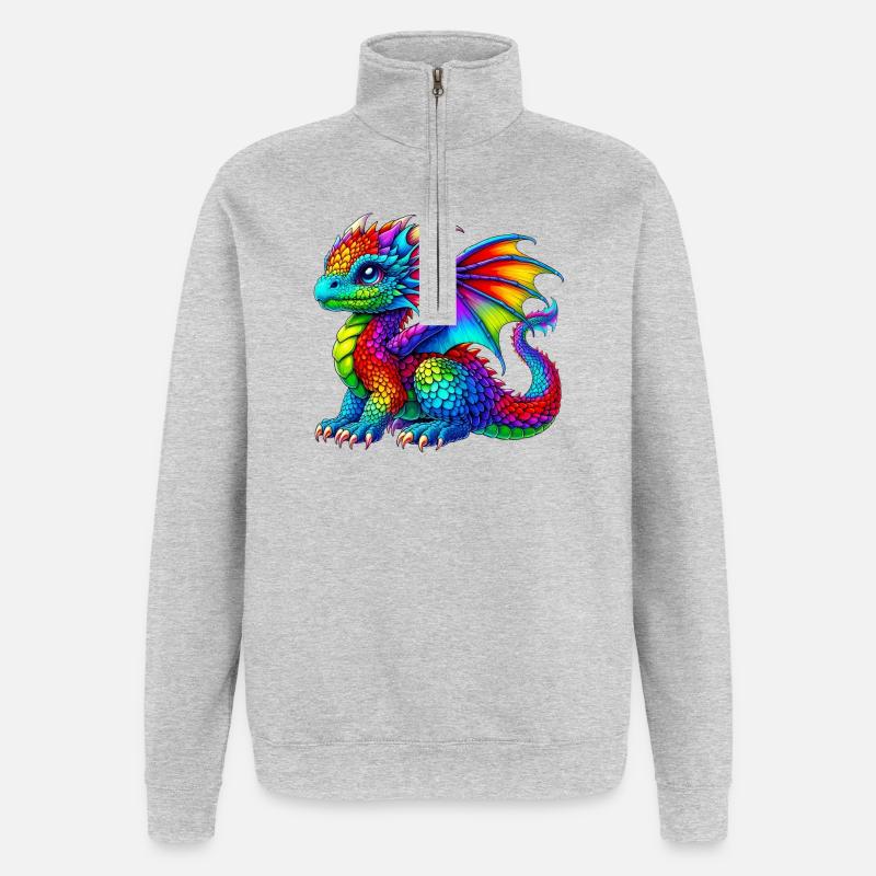 Dragon - Sweat à zip 1/4 - gris chiné