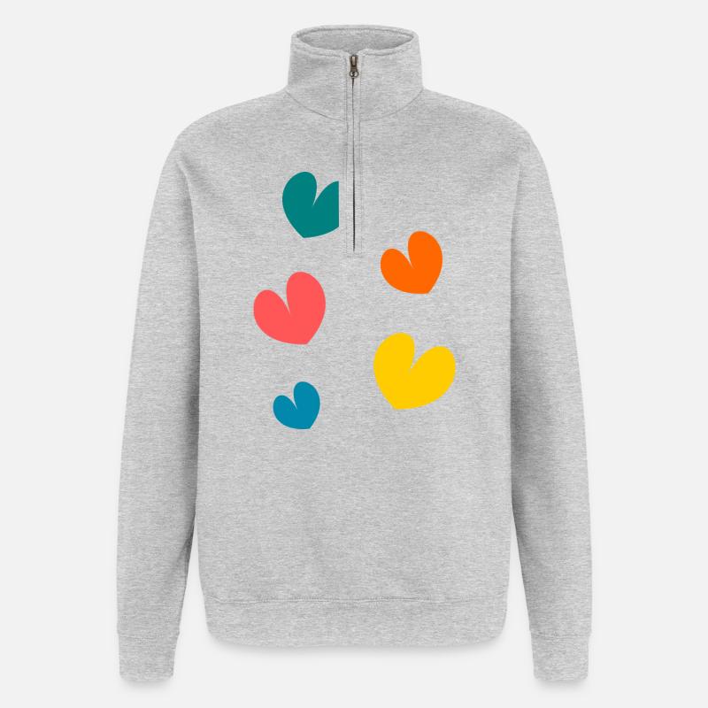 MERCI. MAÎTRESSE. MAÎTRE. MERCI MAÎTRESSE - Sweat à zip 1/4 - gris chiné