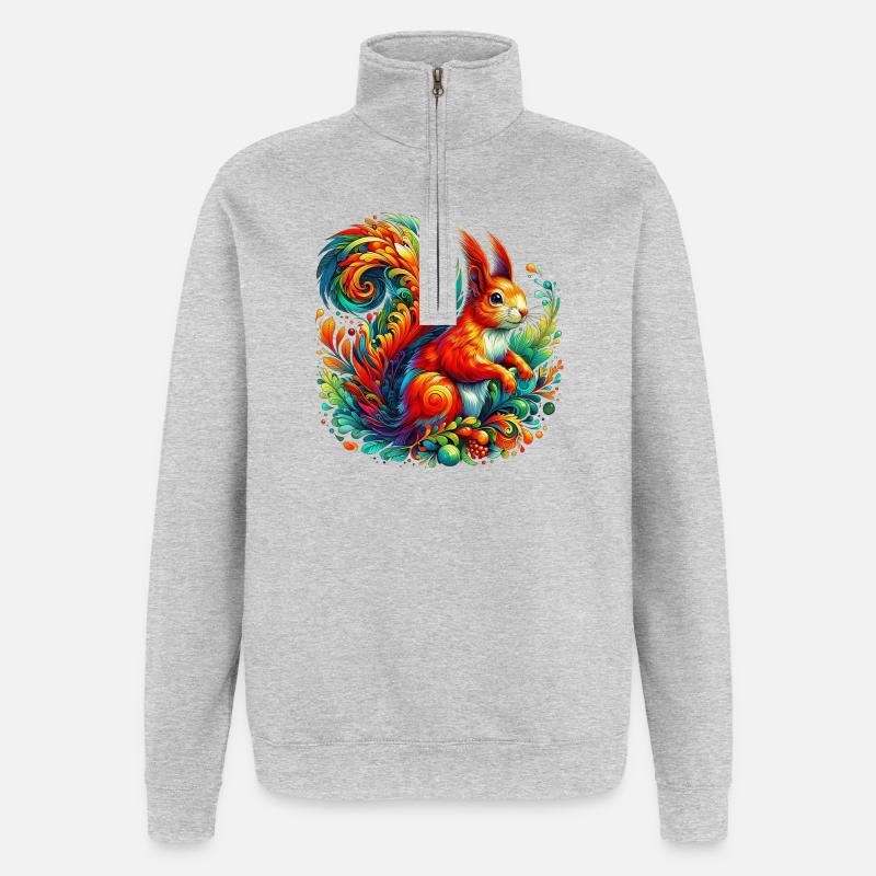Squirrel - Quarter-Zip Sweatshirt - heather grey