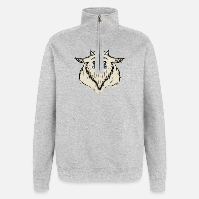 Monstre Eric - Sweat à zip 1/4 - gris chiné