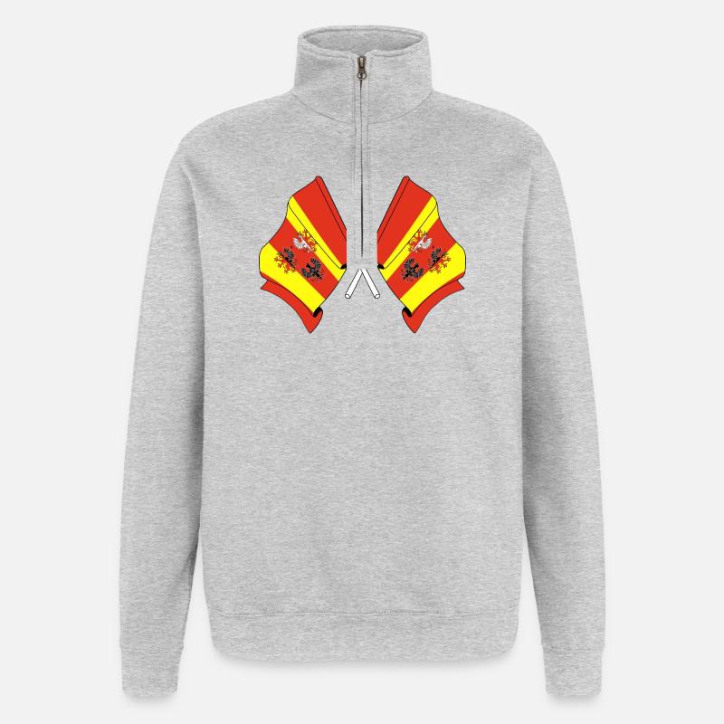 Two flags Lodz - Quarter-Zip Sweatshirt - heather grey