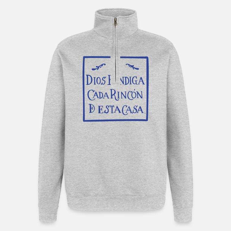 Gott segne jeden Winkel - Quarter-Zip-Sweatshirt - Grau meliert