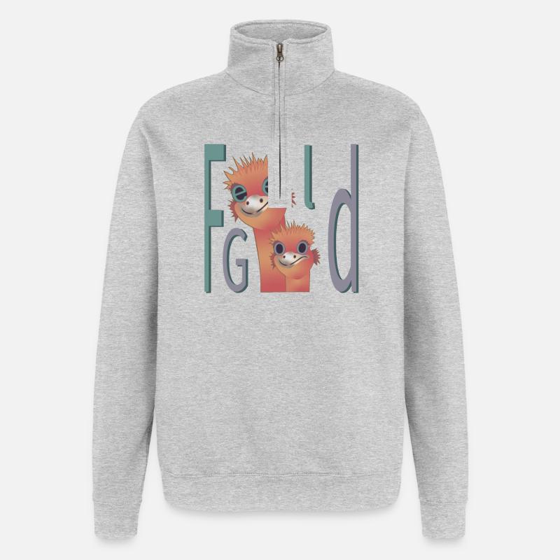 Wohlfühlen - Quarter-Zip-Sweatshirt - Grau meliert