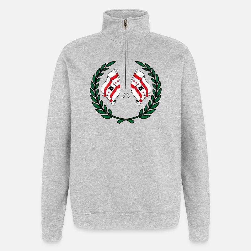 Flaggen Provinz Drenthe Lorbeerkranz - Quarter-Zip-Sweatshirt - Grau meliert