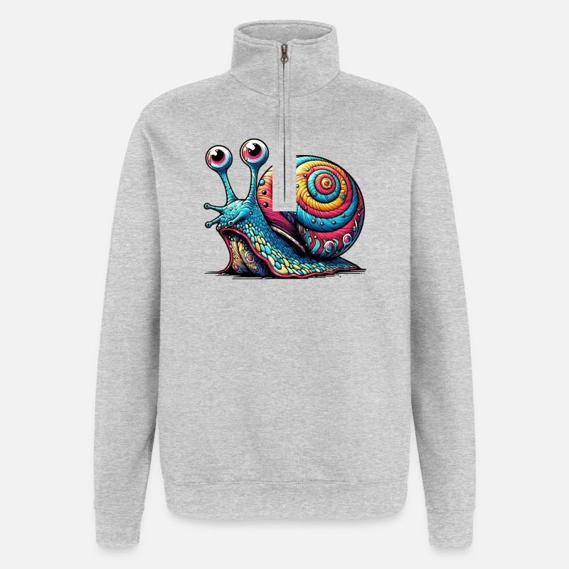 Snail - Quarter-Zip Sweatshirt - heather grey