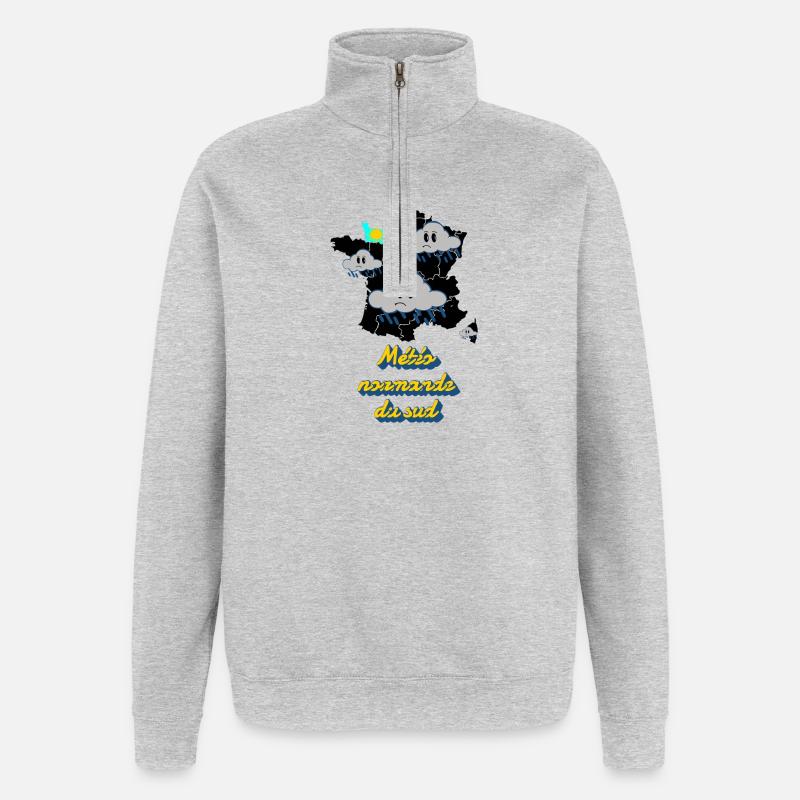 Météo rhônalpine - Sweat à zip 1/4 - gris chiné