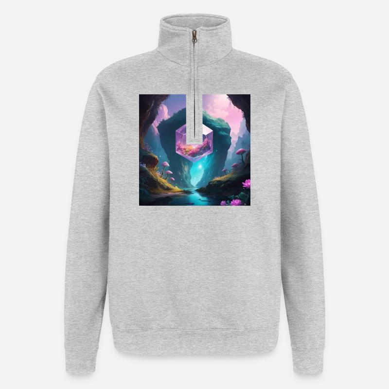 Magic Cave - Quarter-Zip Sweatshirt - heather grey