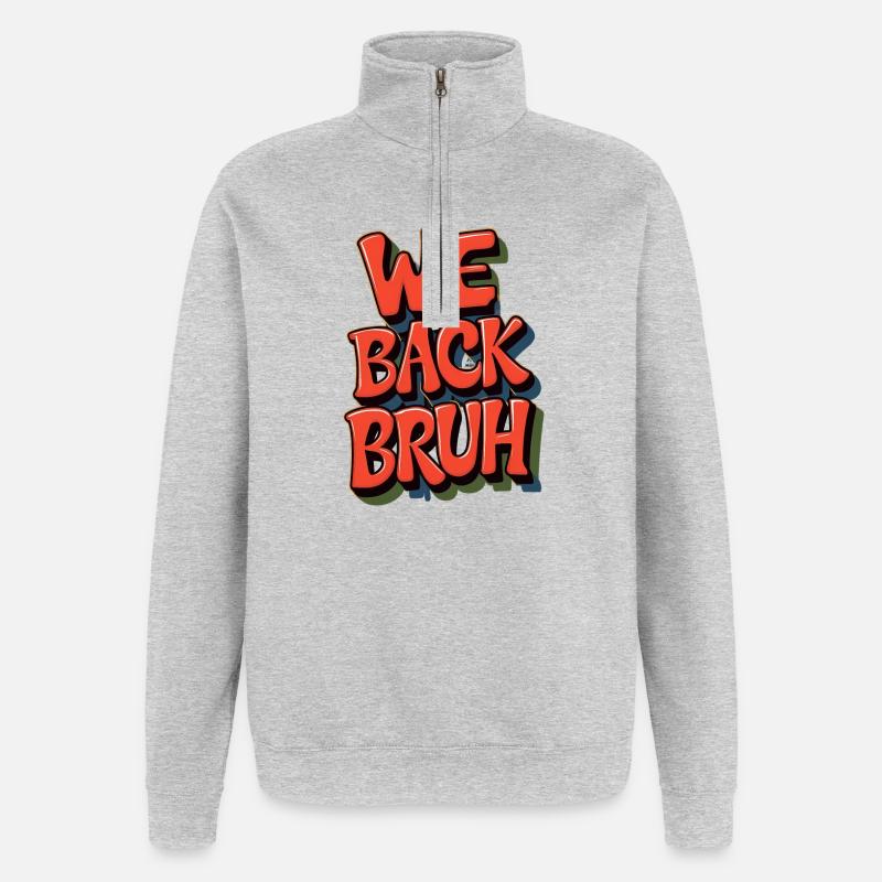 Conception de salutation rétro joyeuse - Sweat à zip 1/4 - gris chiné