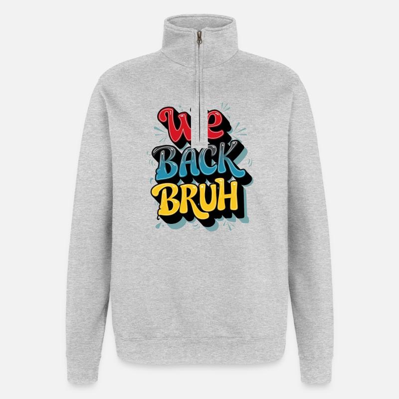 Conception de texte rétro joyeuse - Sweat à zip 1/4 - gris chiné