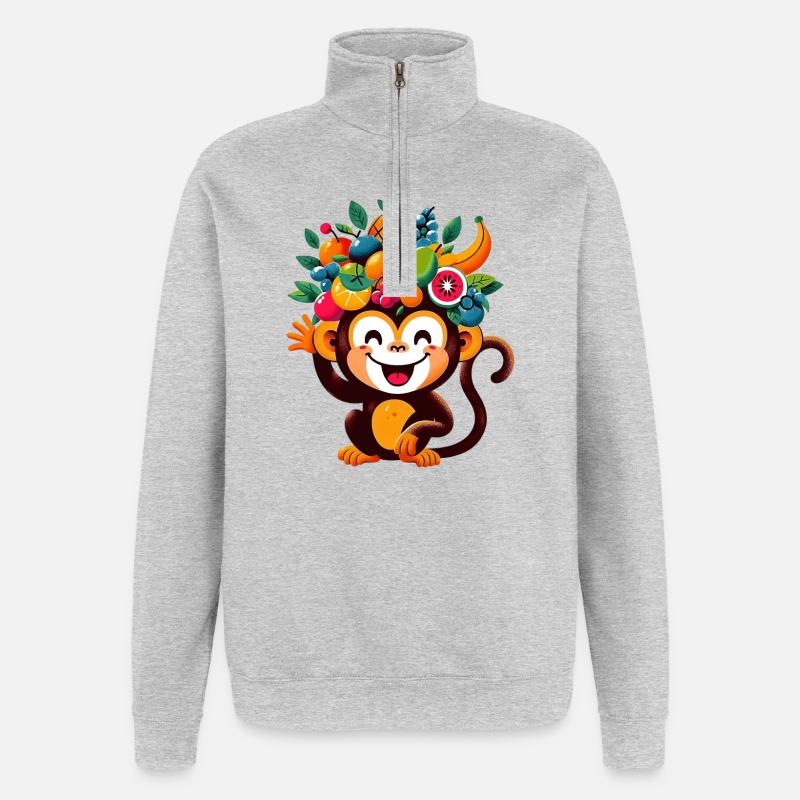 Monkey - Quarter-Zip Sweatshirt - heather grey