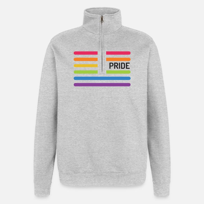 LGBT Pride Monat - Pride! - Quarter-Zip-Sweatshirt - Grau meliert