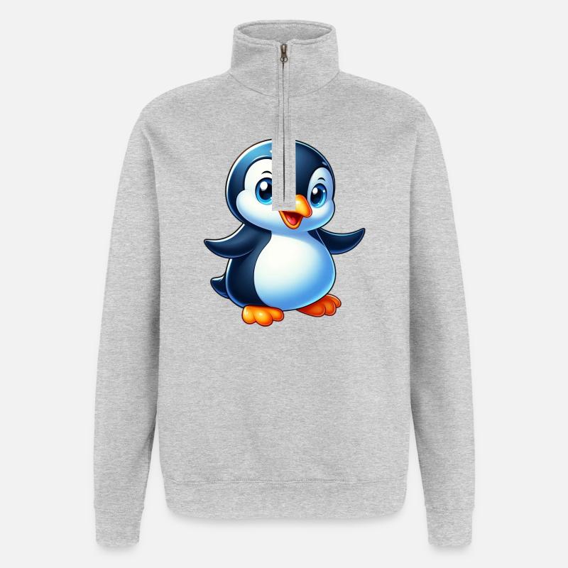 Penguin - Quarter-Zip Sweatshirt - heather grey