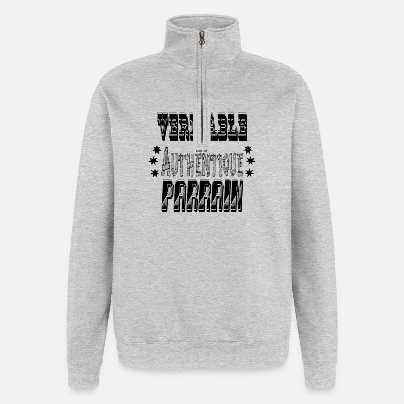 Le Véritable et Authentique Parrain - Sweat à zip 1/4 - gris chiné