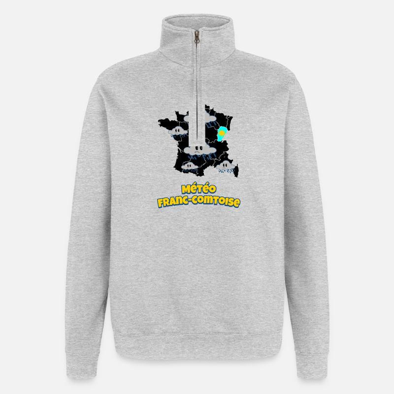 Météo Franc-Comtoise - Sweat à zip 1/4 - gris chiné