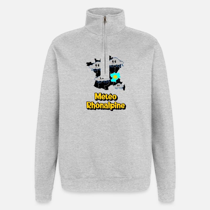 Météo Rhônalpine - Sweat à zip 1/4 - gris chiné