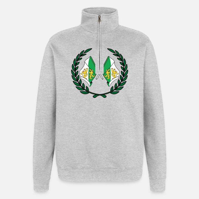 Fahnen Grafschaft Thurgau Schweiz Lorbeerkranz - Quarter-Zip-Sweatshirt - Grau meliert