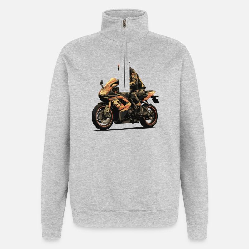Der Biker - Quarter-Zip-Sweatshirt - Grau meliert